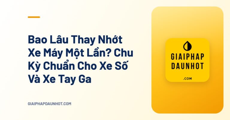 Bao Lâu Thay Nhớt Xe Máy Một Lần? Chu Kỳ Chuẩn Cho Xe Số Và Xe Tay Ga - Giải Pháp Dầu Nhớt